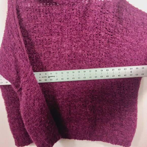 Free People, Burgundy Oversized Alpaca (89%) Nylon (11%) Sweater, Size MED, Soft - Picture 9 of 13
